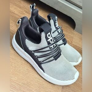 adidas Kids Black and White Athletic Slip-On Sneakers